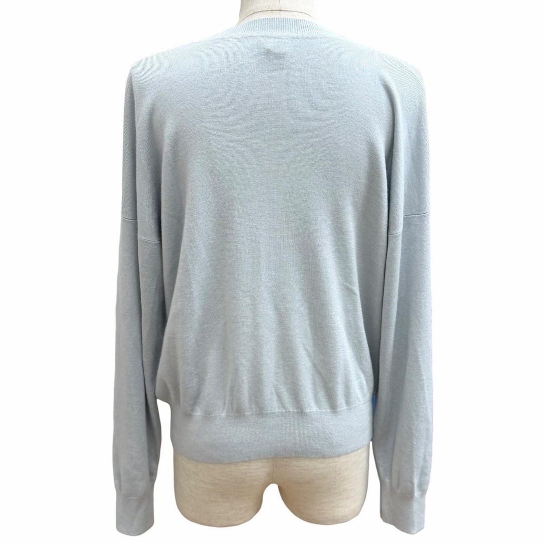 Excellent HERMES knit Ex-Libris Logo Button Long Sleeve cashmere 38 3H2632D6