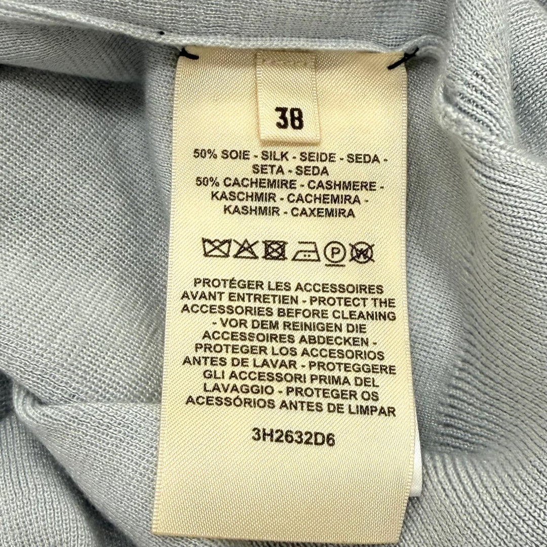 Excellent HERMES knit Ex-Libris Logo Button Long Sleeve cashmere 38 3H2632D6