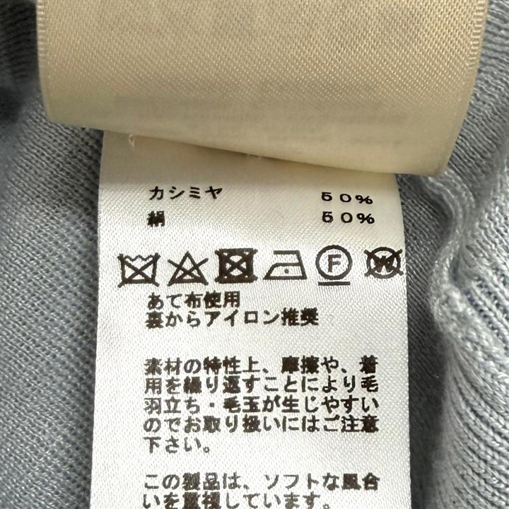 Excellent HERMES knit Ex-Libris Logo Button Long Sleeve cashmere 38 3H2632D6