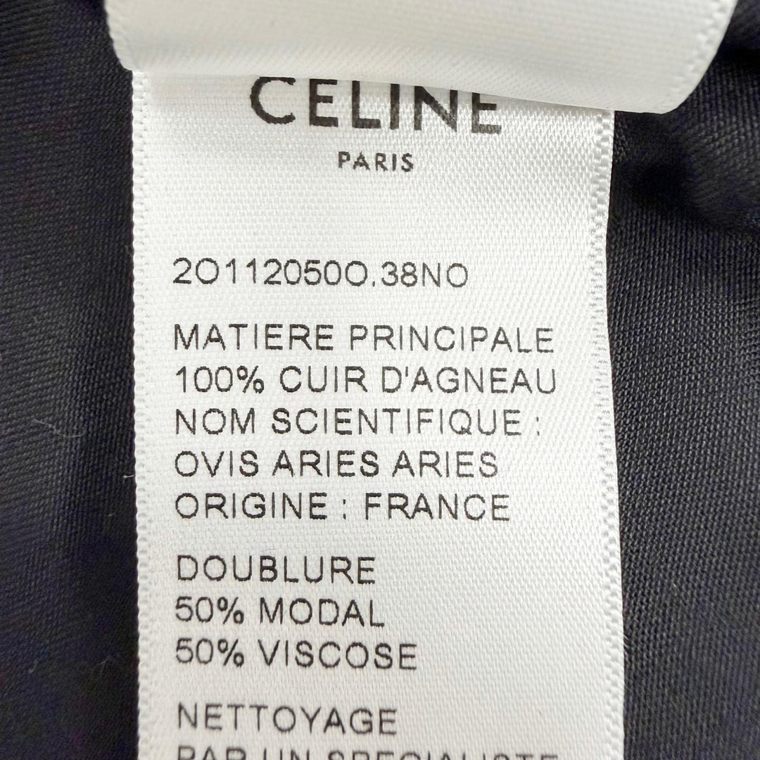 Pristine CELINE Best Triomphe gold button lambskin vest gilet black 38 2O112050O