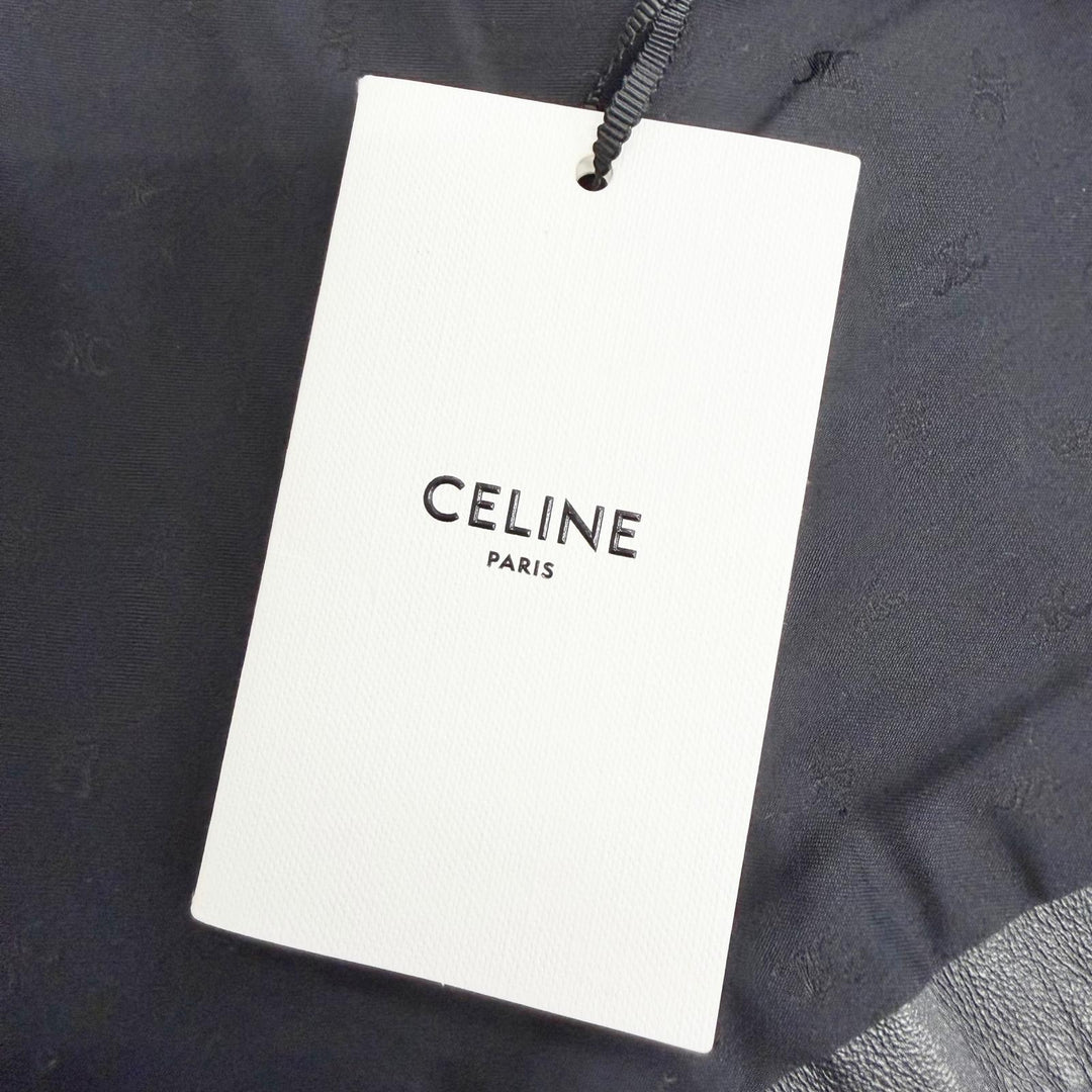 Pristine CELINE Best Triomphe gold button lambskin vest gilet black 38 2O112050O