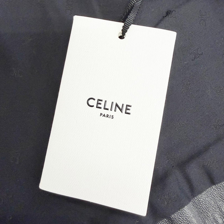 Pristine CELINE Best Triomphe gold button lambskin vest gilet black 38 2O112050O