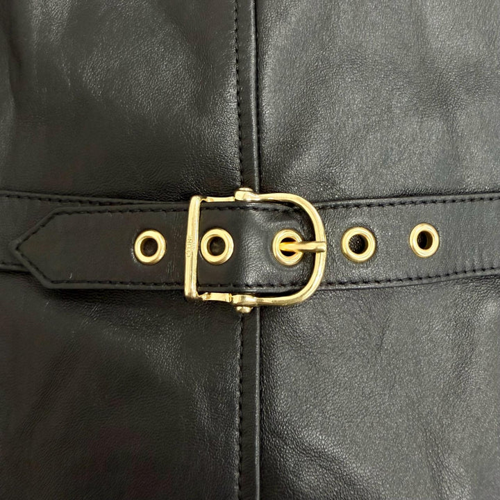 Pristine CELINE Best Triomphe gold button lambskin vest gilet black 38 2O112050O