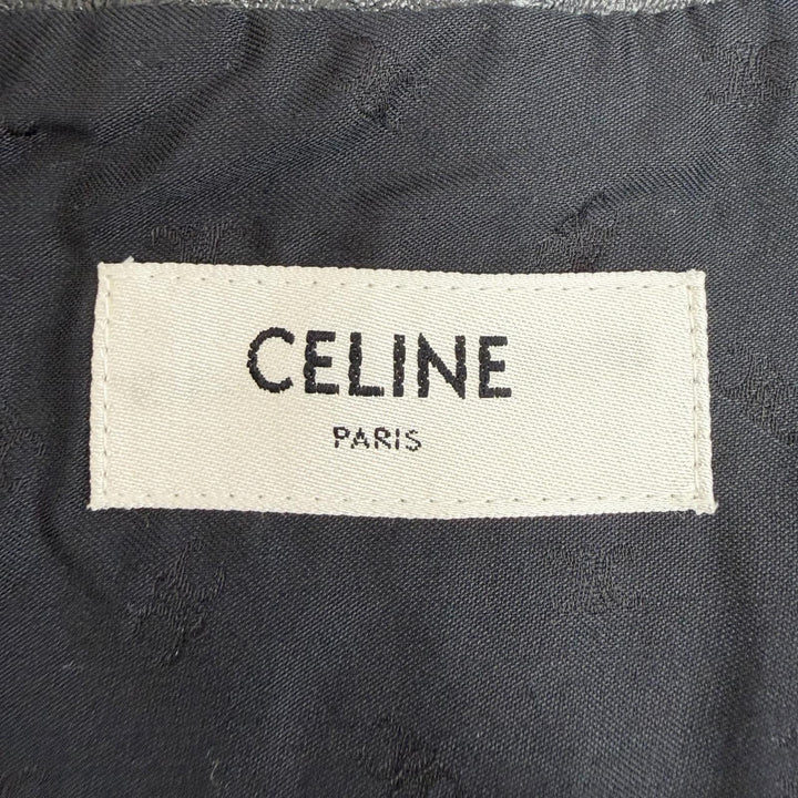 Pristine CELINE Best Triomphe gold button lambskin vest gilet black 38 2O112050O
