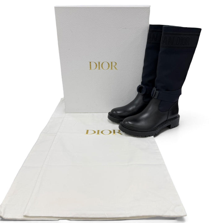 Pristine Christian Dior Knee-high boots D-MAJOR With logo Dark navy Women 36.5