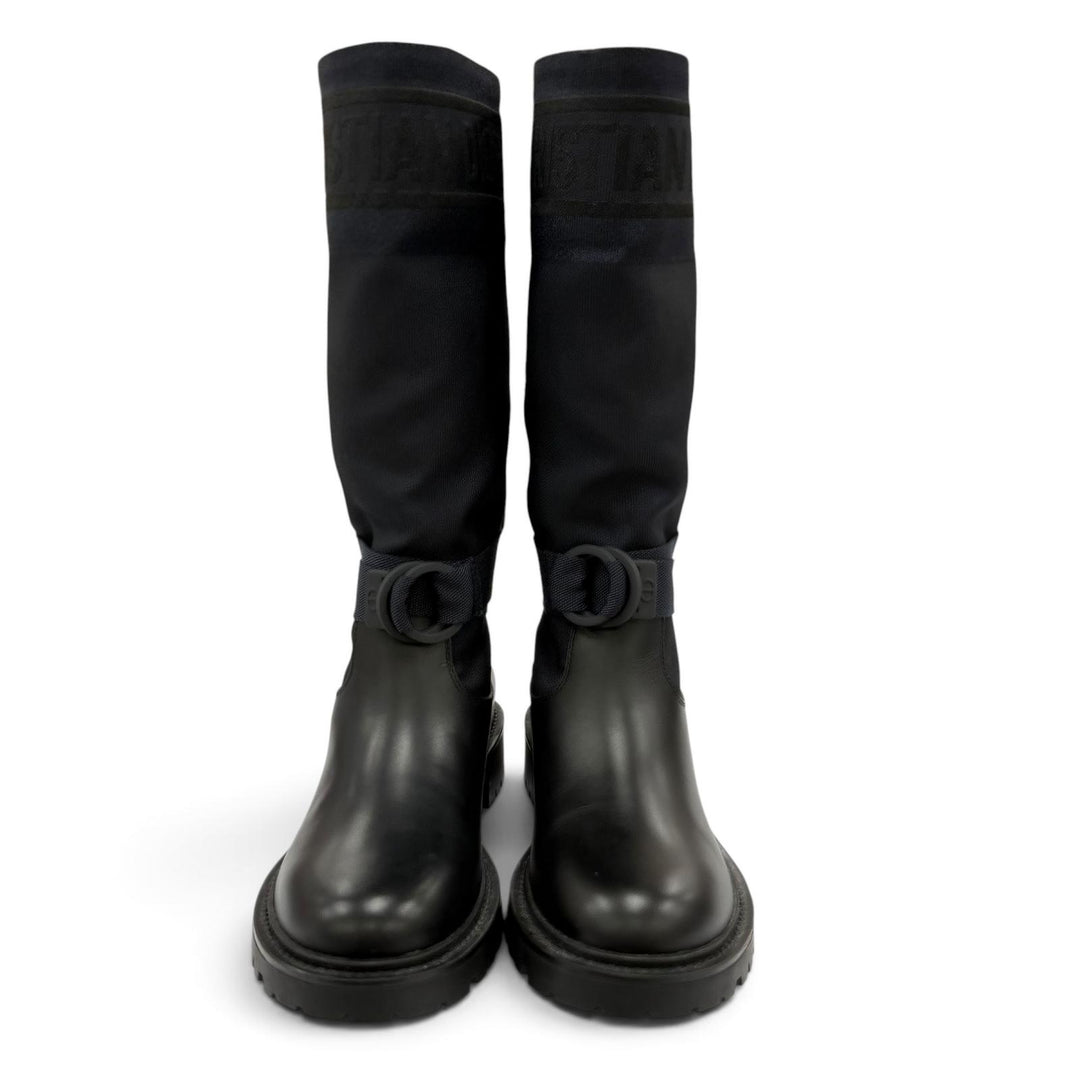 Pristine Christian Dior Knee-high boots D-MAJOR With logo Dark navy Women 36.5