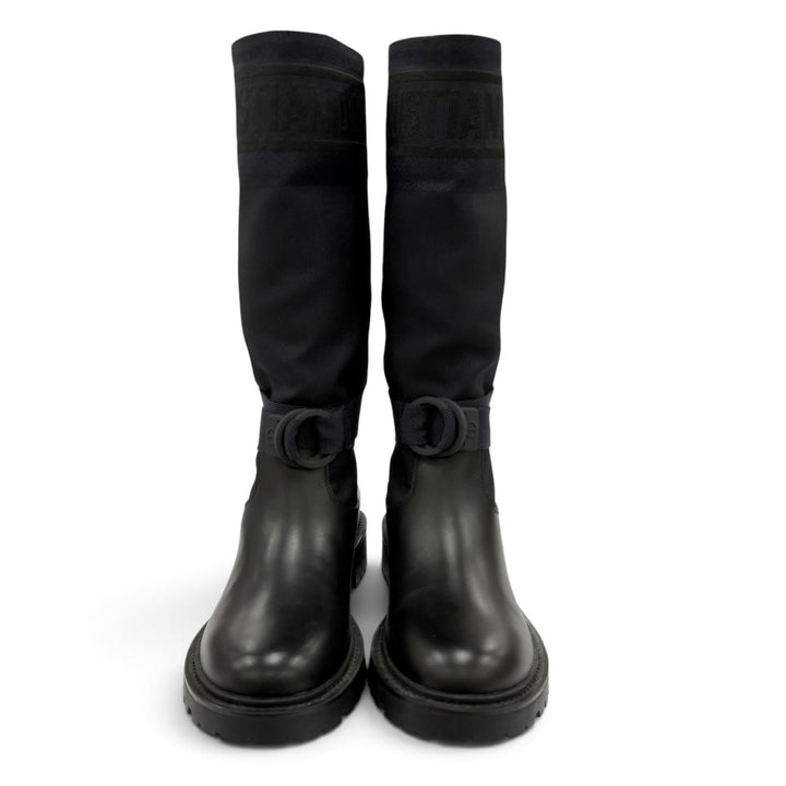 Pristine Christian Dior Knee-high boots D-MAJOR With logo Dark navy Women 36.5
