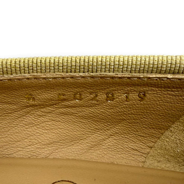 Great CHANEL pumps ballerina Ribbon-attached leather flats leather 34 G02819