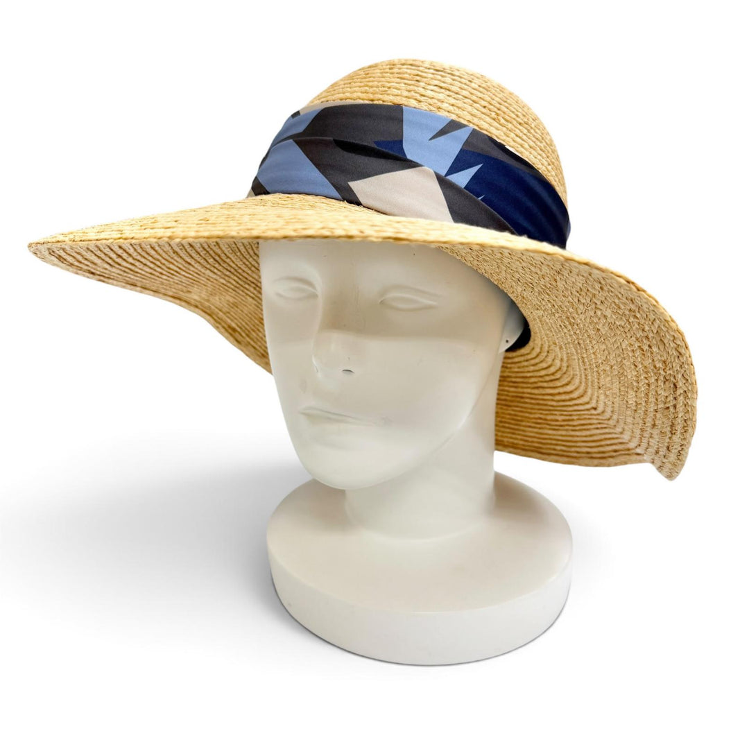 Excellent HERMES hat SEA SURF AMD FUN Straw hat straw hat natural Raffia 57 2992