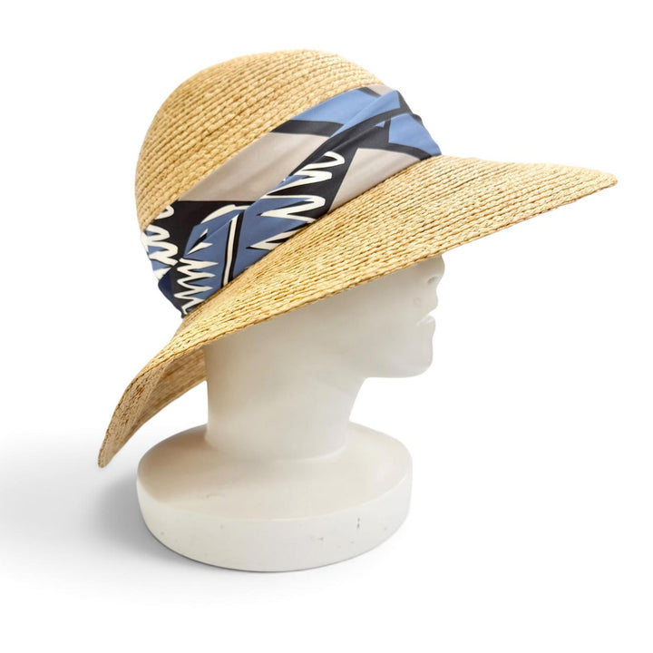 Excellent HERMES hat SEA SURF AMD FUN Straw hat straw hat natural Raffia 57 2992