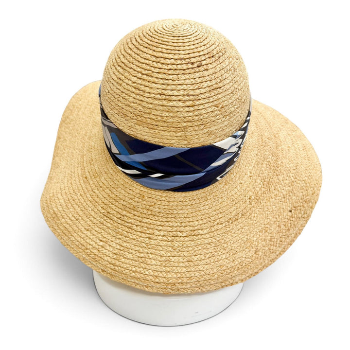 Excellent HERMES hat SEA SURF AMD FUN Straw hat straw hat natural Raffia 57 2992