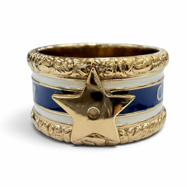 Great DIOR Ring ring Star logo accessories gold metal Women S