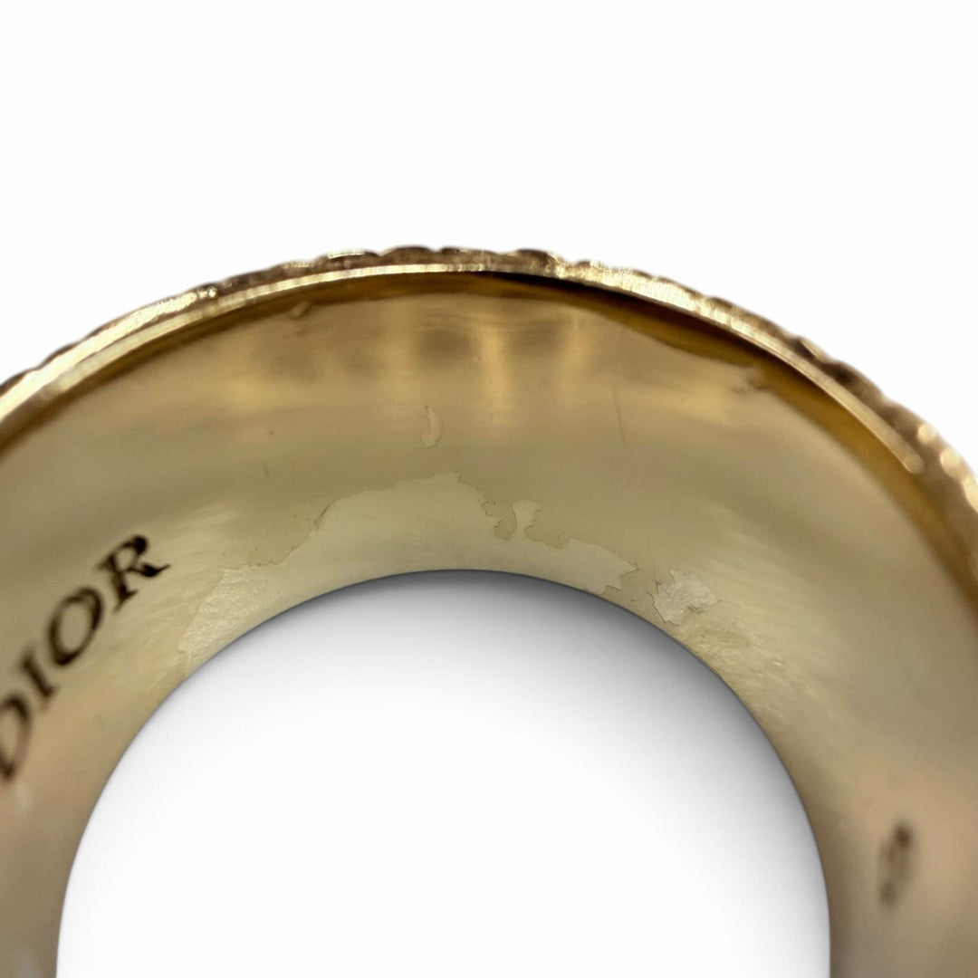 Great DIOR Ring ring Star logo accessories gold metal Women S