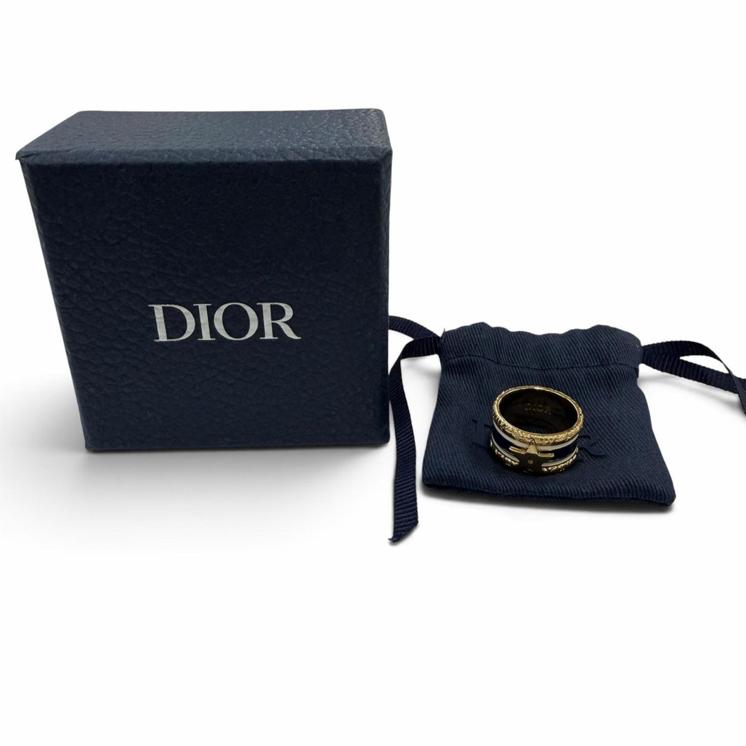 Great DIOR Ring ring Star logo accessories gold metal Women S