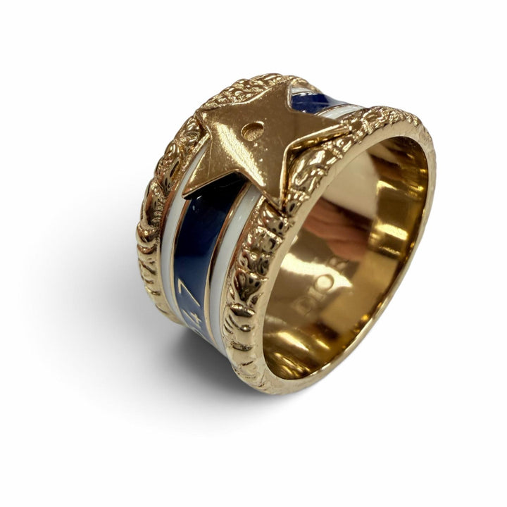Great DIOR Ring ring Star logo accessories gold metal Women S