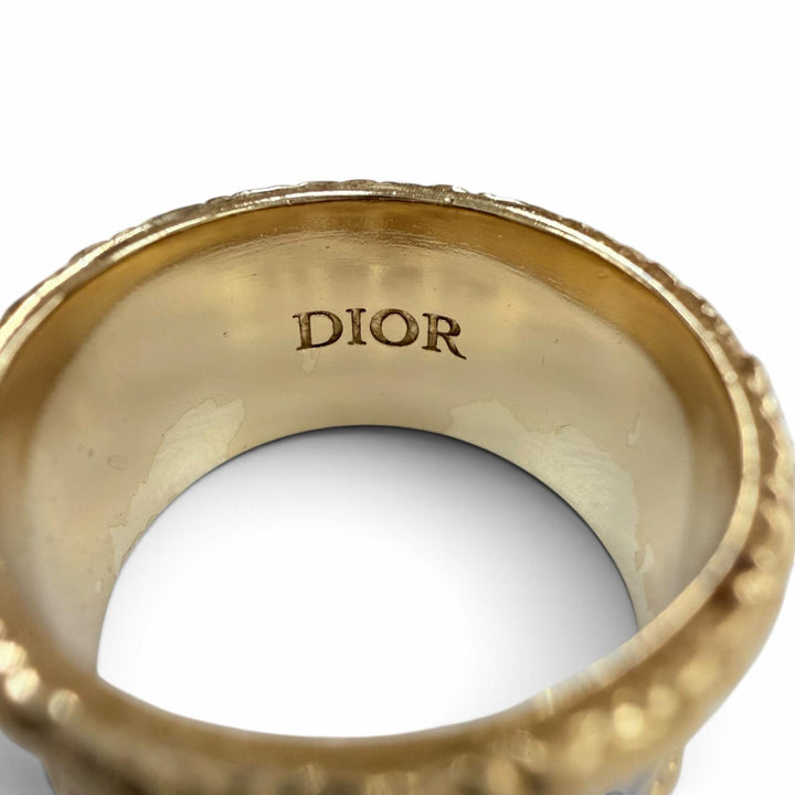 Great DIOR Ring ring Star logo accessories gold metal Women S