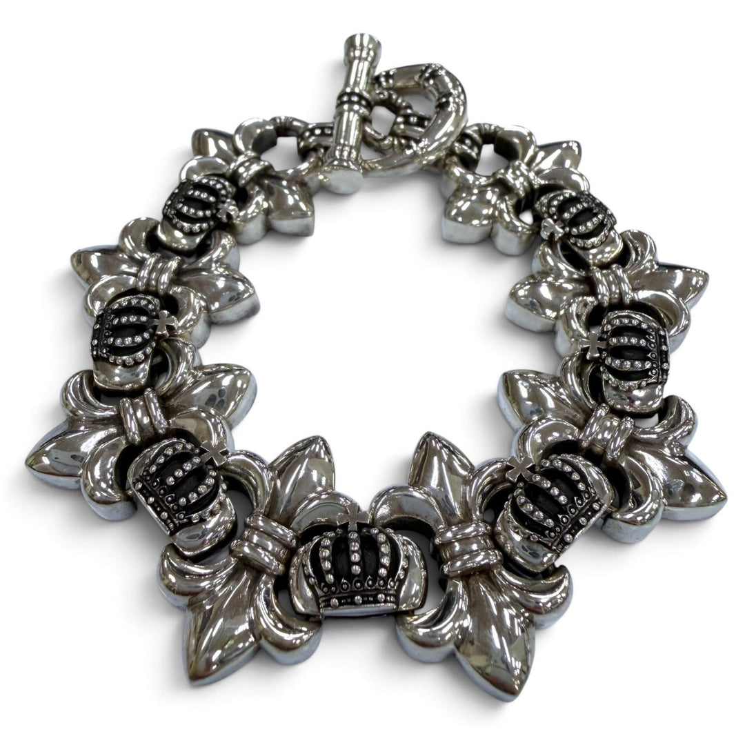 Great Justin Davis bracelet BIG FDL M crown Silver 925 mens