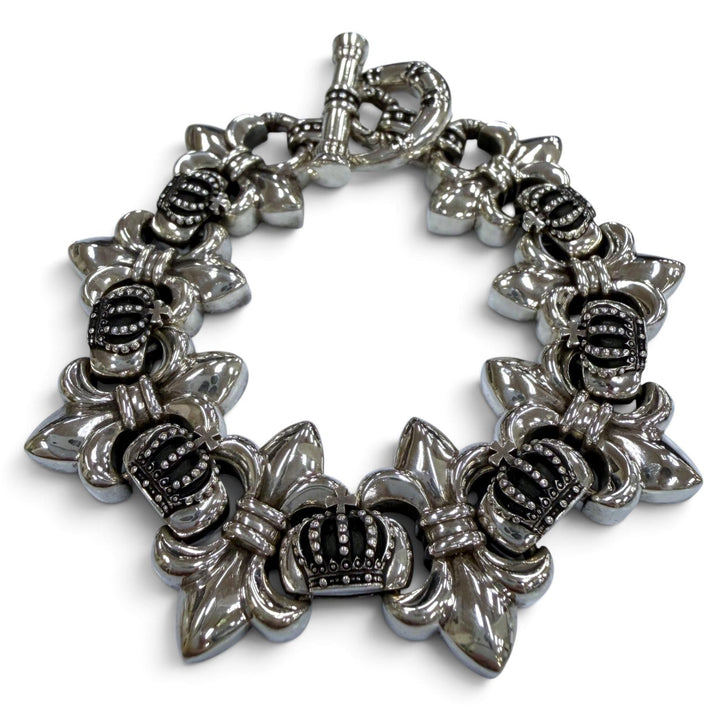 Great Justin Davis bracelet BIG FDL M crown Silver 925 mens