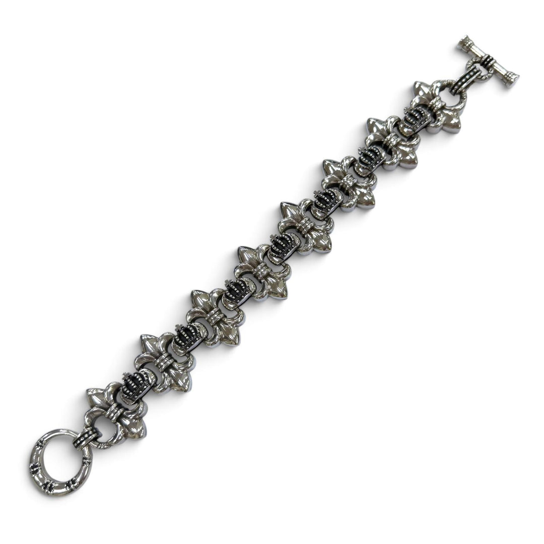 Great Justin Davis bracelet BIG FDL M crown Silver 925 mens
