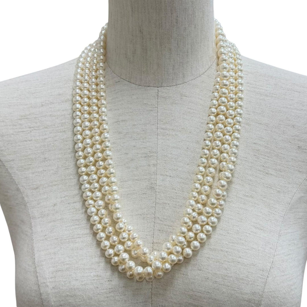 Excellent TIFFANY&Co. Necklace long pearl White system Pearl Women