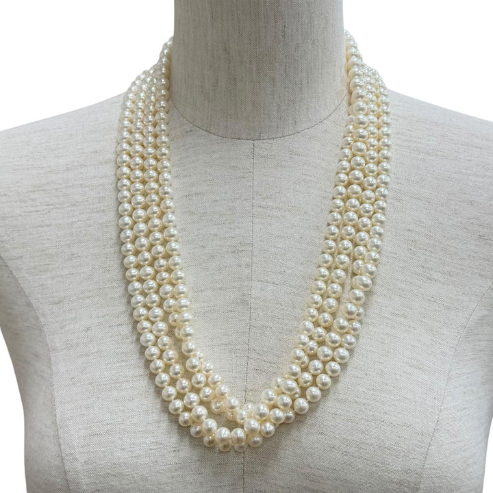 Excellent TIFFANY&Co. Necklace long pearl White system Pearl Women