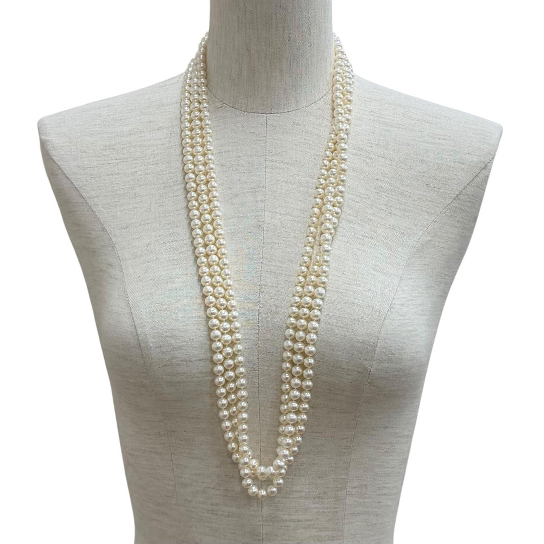 Excellent TIFFANY&Co. Necklace long pearl White system Pearl Women