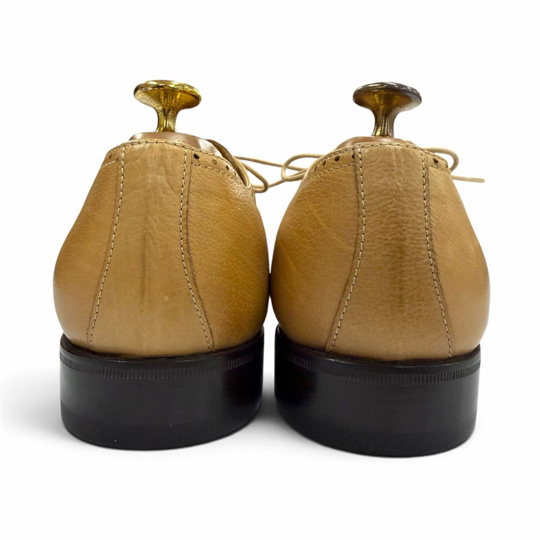 Pristine GIORGIO ARMANI Leather shoes U-tip lace-up beige leather mens 40