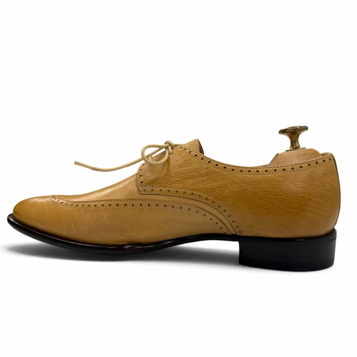 Pristine GIORGIO ARMANI Leather shoes U-tip lace-up beige leather mens 40