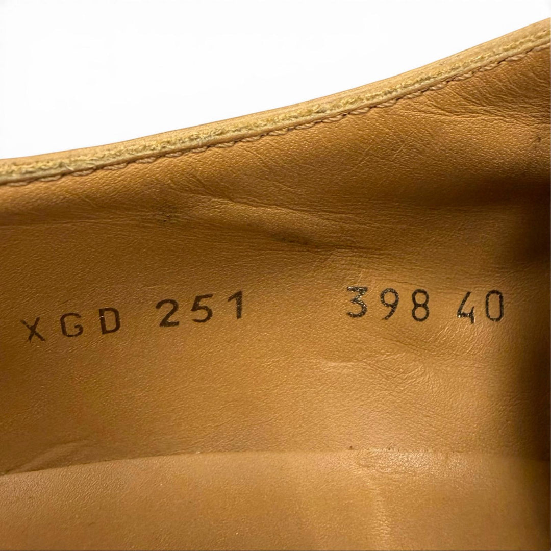 Pristine GIORGIO ARMANI Leather shoes U-tip lace-up beige leather mens 40