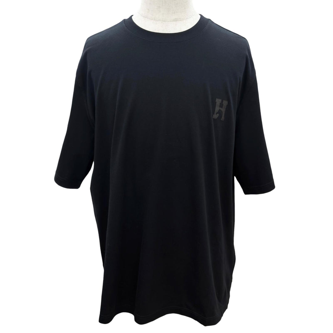 Excellent HERMES Short sleeve T-shirt Ashval Crewneck black cotton L H657800HA