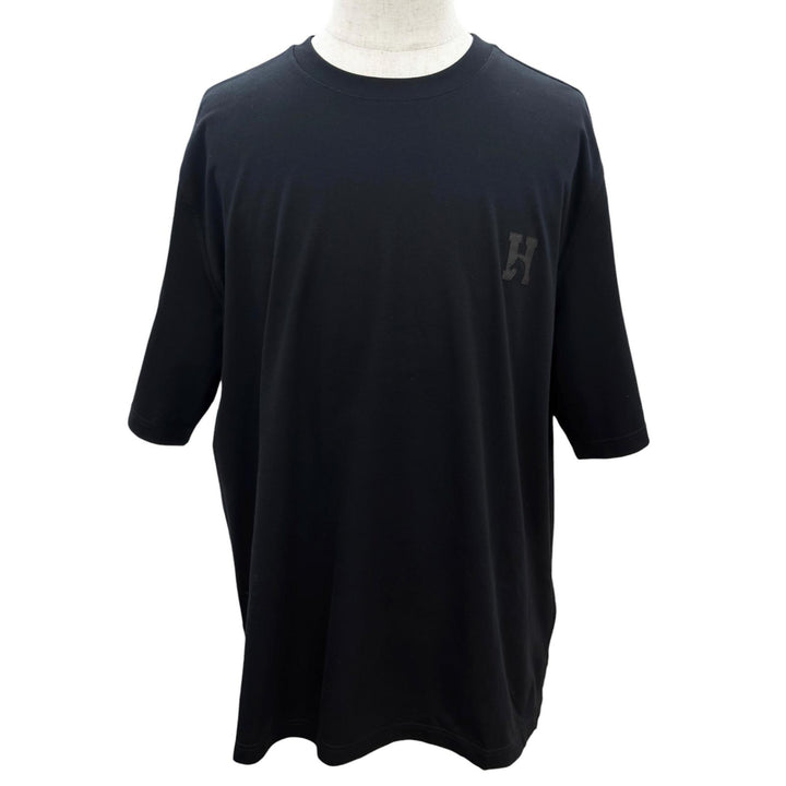 Excellent HERMES Short sleeve T-shirt Ashval Crewneck black cotton L H657800HA