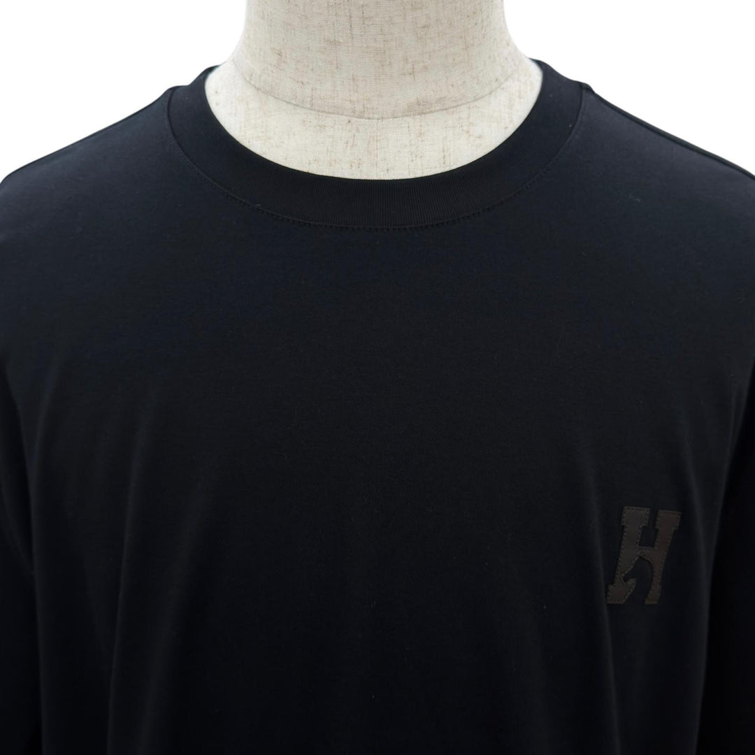 Excellent HERMES Short sleeve T-shirt Ashval Crewneck black cotton L H657800HA