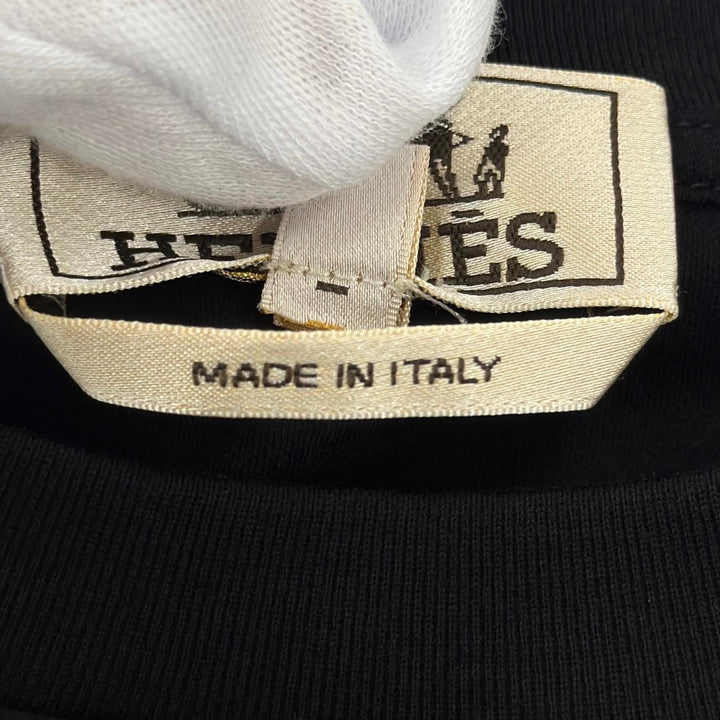 Excellent HERMES Short sleeve T-shirt Ashval Crewneck black cotton L H657800HA