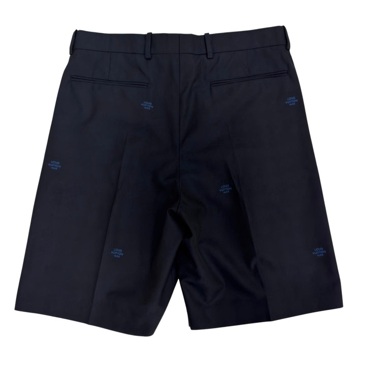 Excellent LOUIS VUITTON Pants Damier tailored shorts black wool mens 44