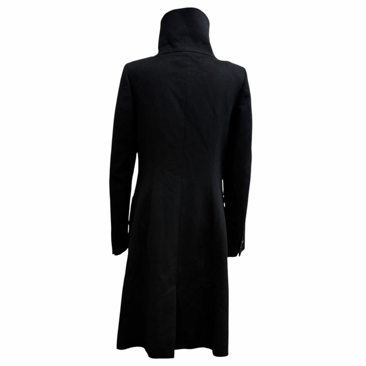Great Salvatore Ferragamo coat Vara Button Stand Collar Long black Camel 40
