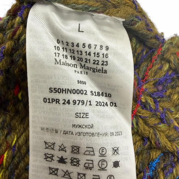 Excellent Maison Margiela 10 knit Handmade Knit Sweater multicolor wool mens