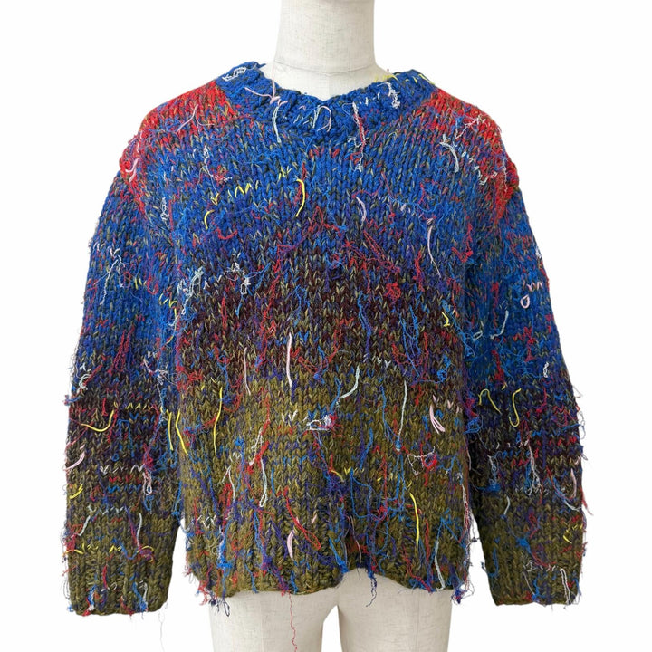 Excellent Maison Margiela 10 knit Handmade Knit Sweater multicolor wool mens