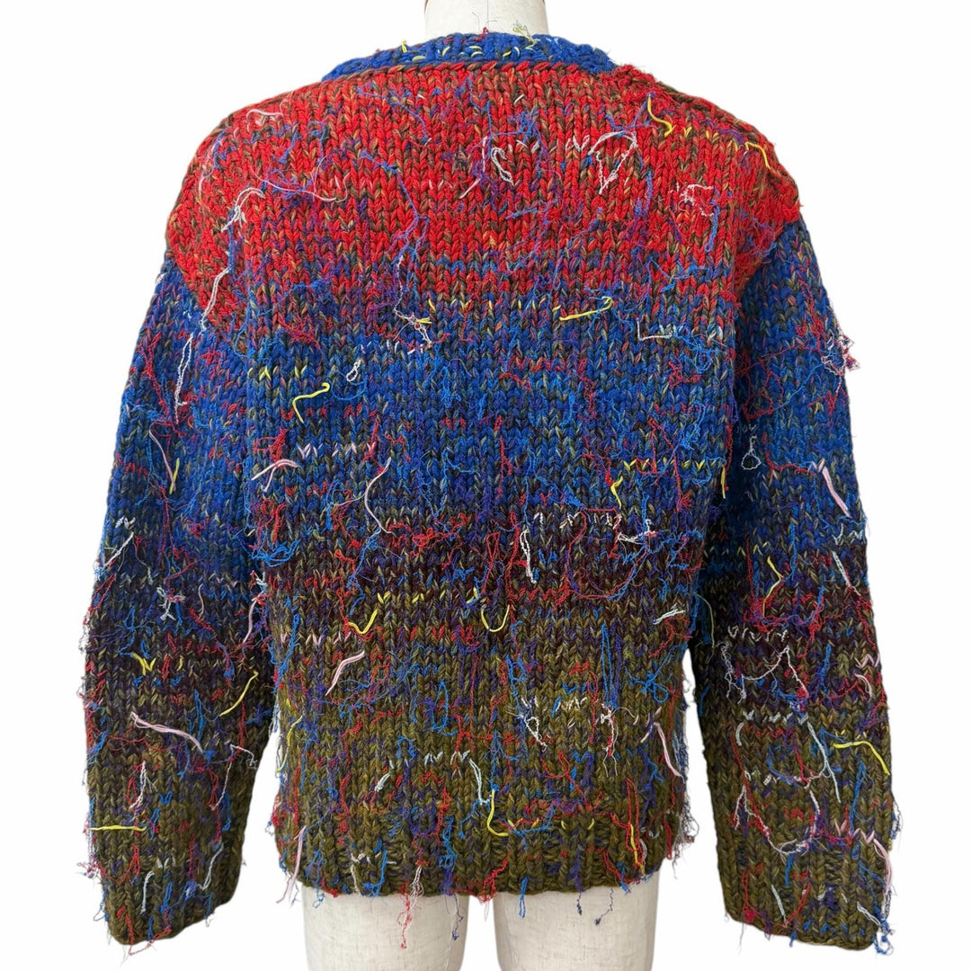 Excellent Maison Margiela 10 knit Handmade Knit Sweater multicolor wool mens
