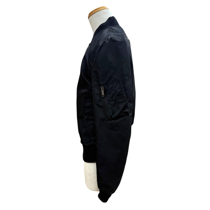 Great VALENTINO Bomber jacket black Nylon mens 46 MV3CI1602KP