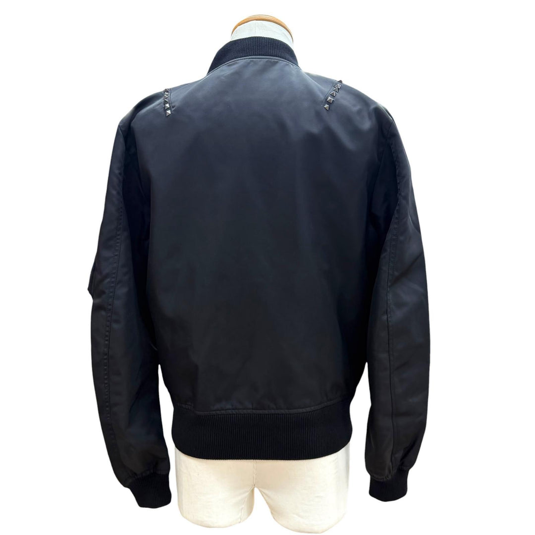 Great VALENTINO Bomber jacket black Nylon mens 46 MV3CI1602KP
