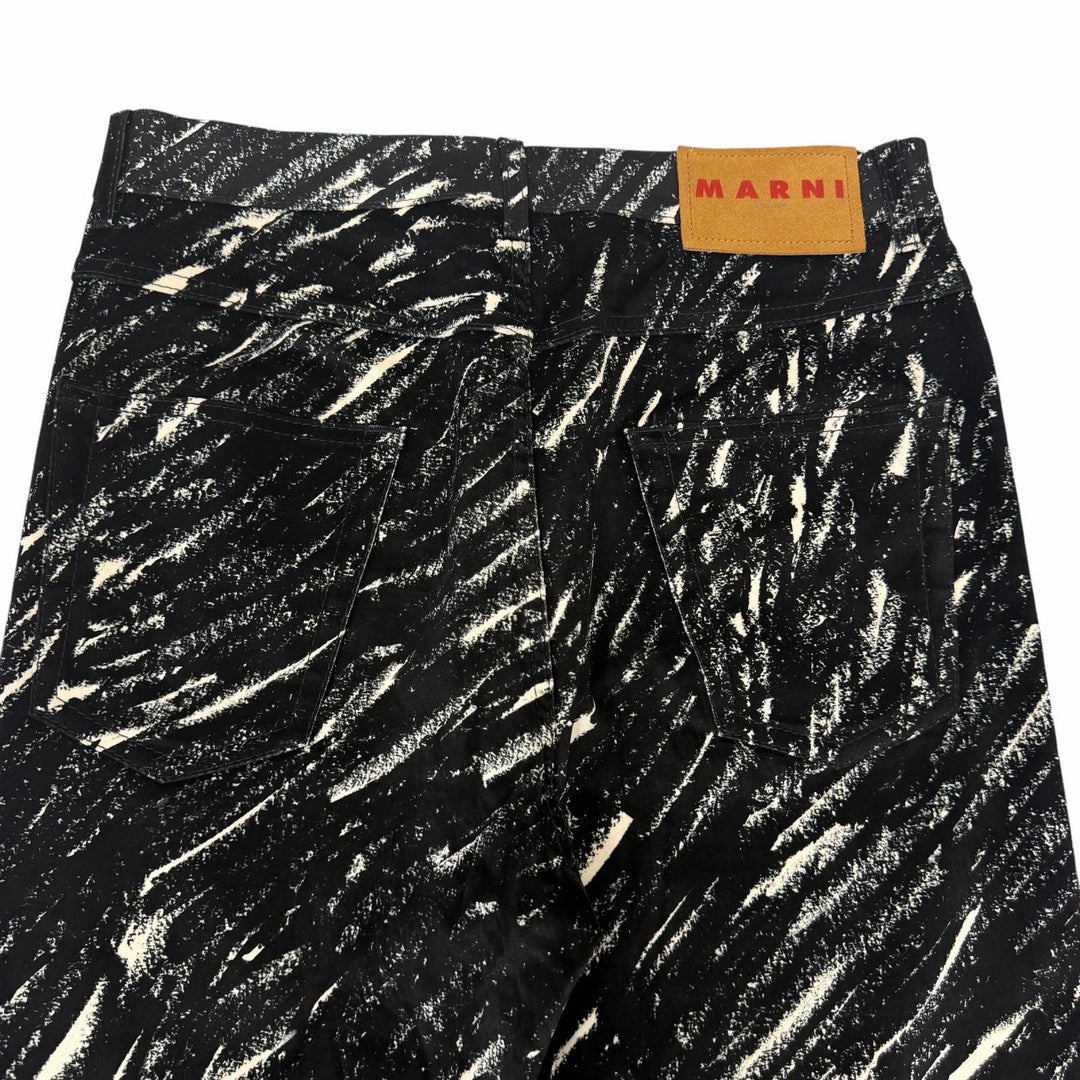 Excellent MARNI Pants Crayon Flocked Velvet Straight Pants brushed fabric black
