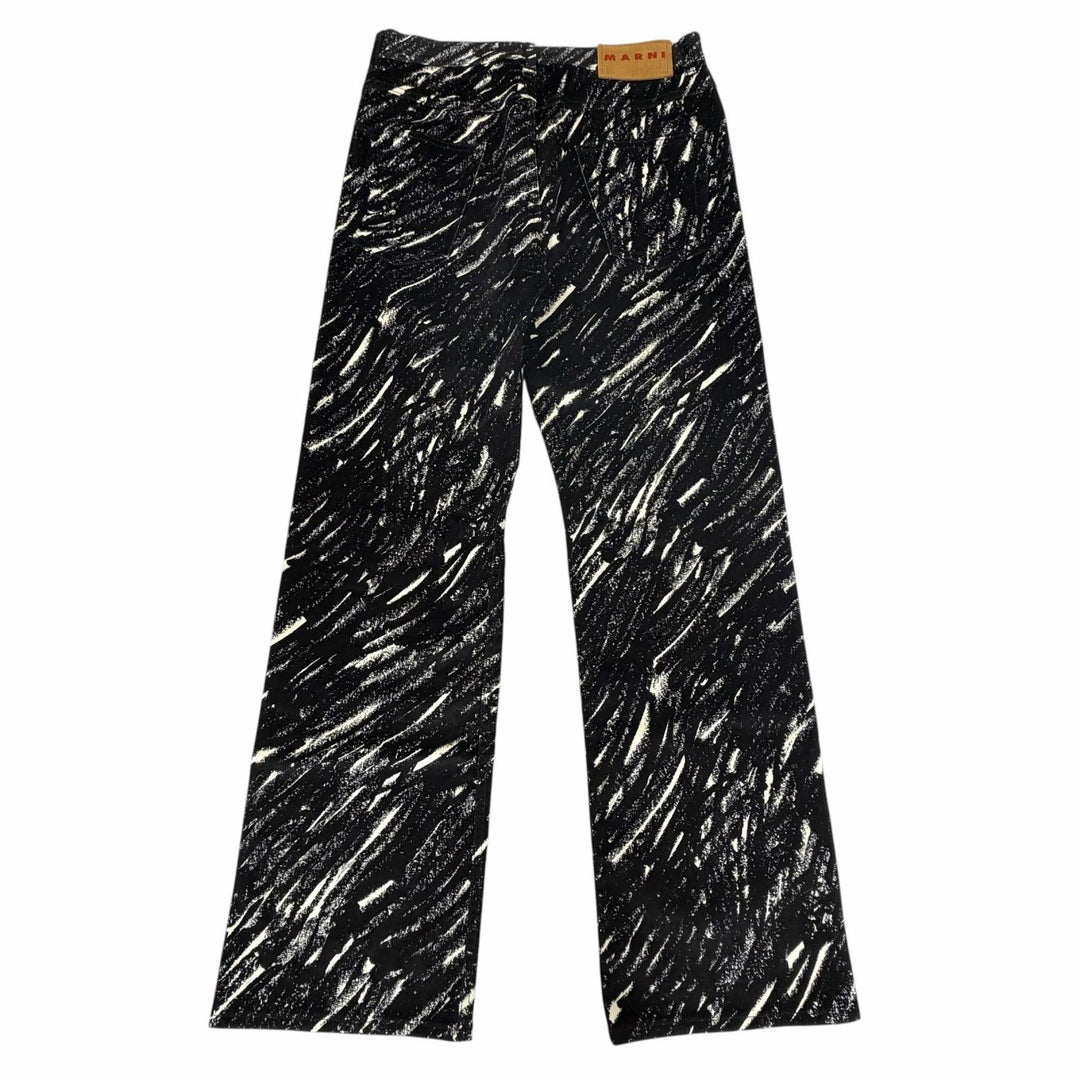 Excellent MARNI Pants Crayon Flocked Velvet Straight Pants brushed fabric black