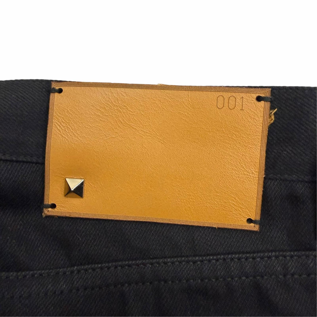 Discounted Great VALENTINO Denim pants Rockstud button fly black cotton mens 29 JV0DEJS01VM