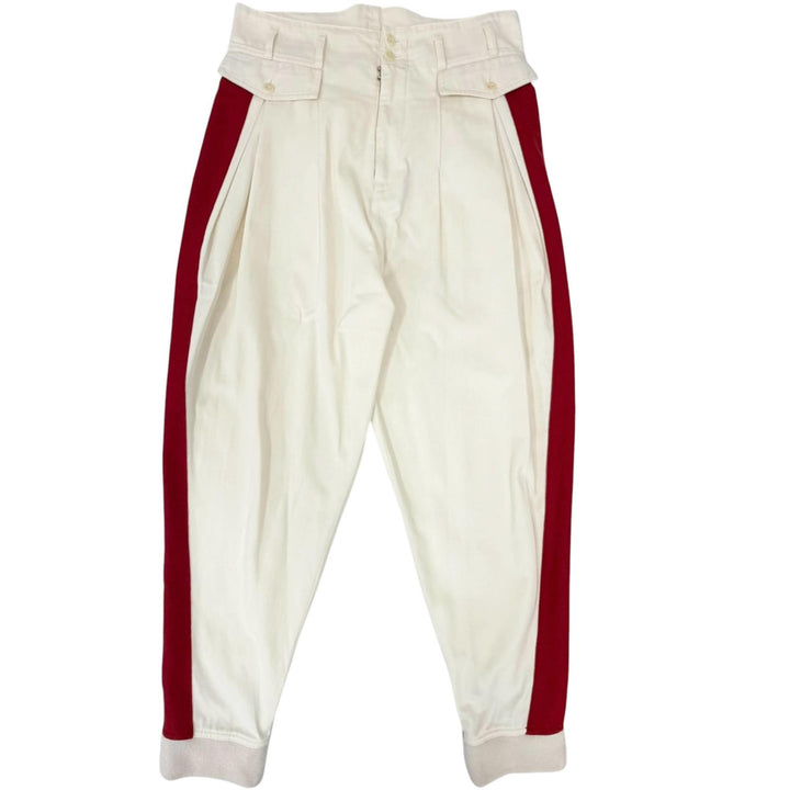 Discounted Great Maison Margiela 10 Pants Side-stripe chino pants Ivory cotton
