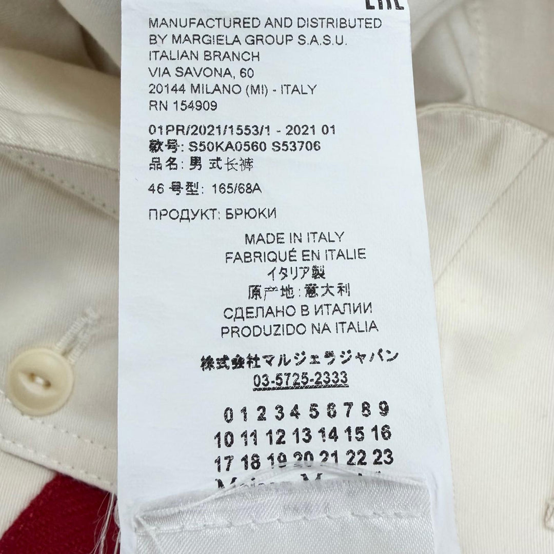 Discounted Great Maison Margiela 10 Pants Side-stripe chino pants Ivory cotton