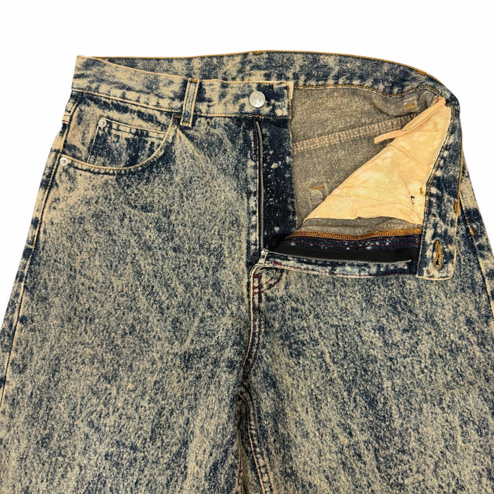 Excellent MARNI Denim pants MARBLE DYED DENIM Cut-off bootcut Indigo blue