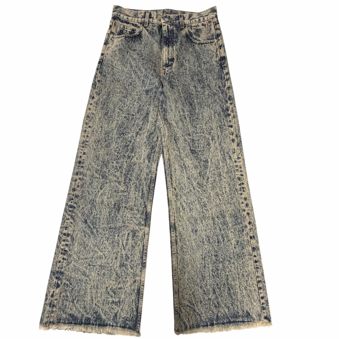 Excellent MARNI Denim pants MARBLE DYED DENIM Cut-off bootcut Indigo blue