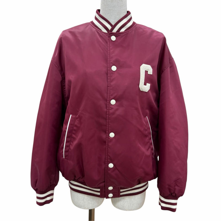 Great CELINE Stajan Logo Teddy Jacket Bordeaux Nylon Women IT 38 2W625227R