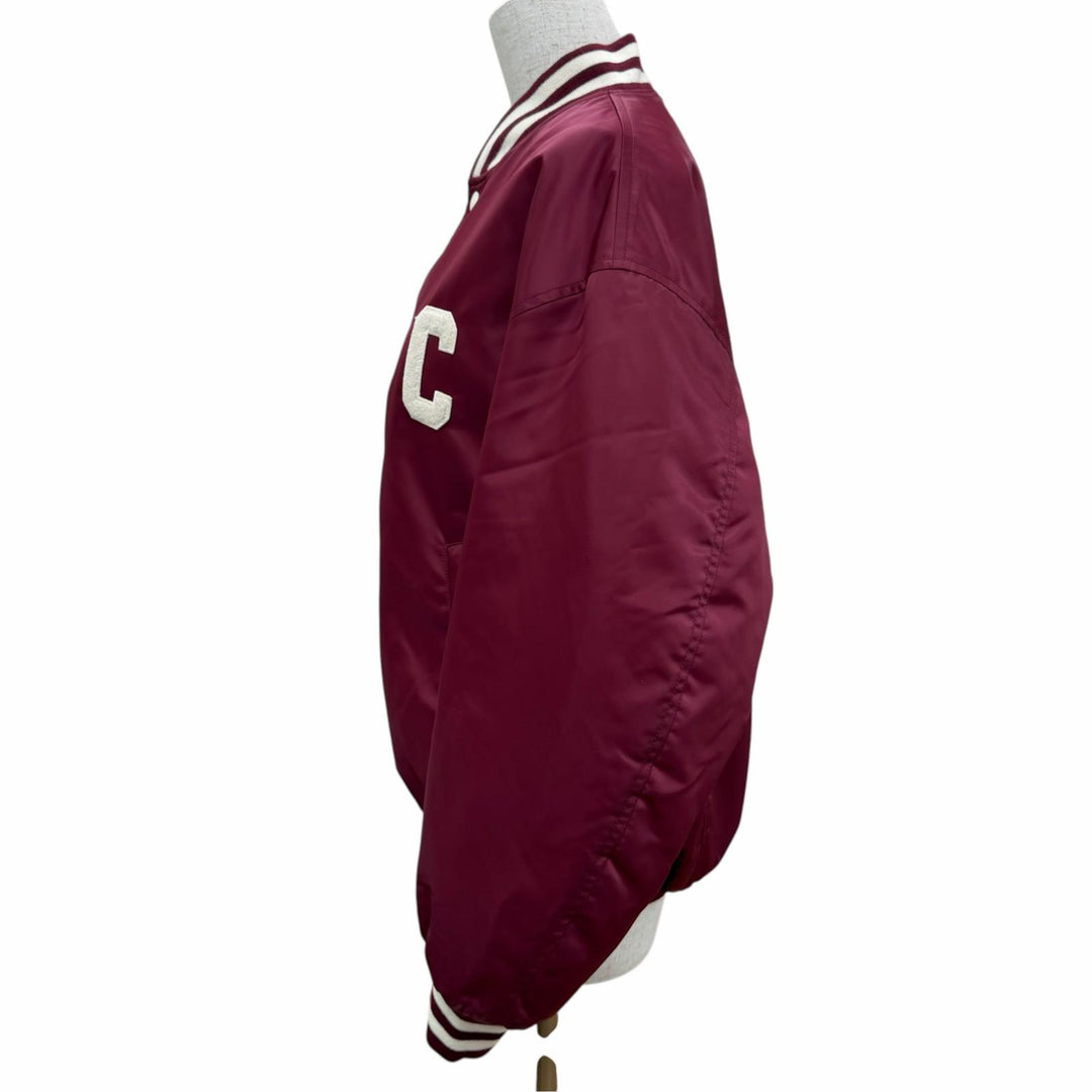 Great CELINE Stajan Logo Teddy Jacket Bordeaux Nylon Women IT 38 2W625227R