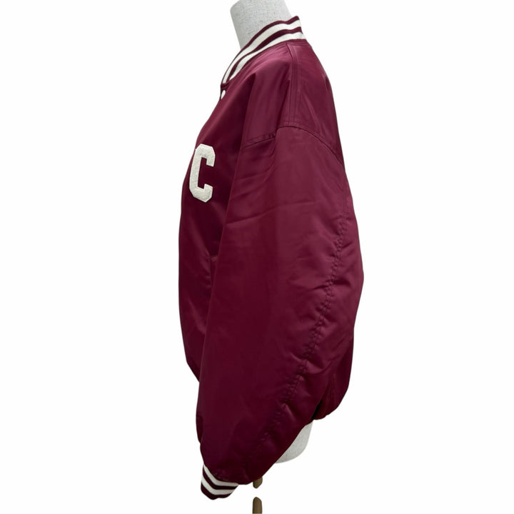 Great CELINE Stajan Logo Teddy Jacket Bordeaux Nylon Women IT 38 2W625227R